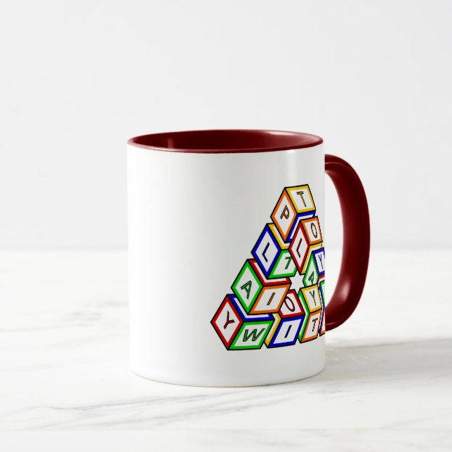 Funny Red Blue Yellow Green Toy Blocks Art Mug (Front Right)