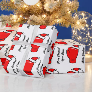 Funny red boxing gloves Christmas Holiday Wrapping Paper