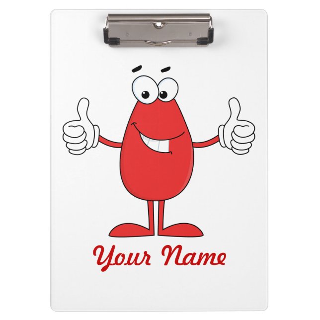 Funny Red Cartoon Clipboard (Front)