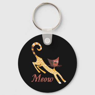 Funny red cat key ring