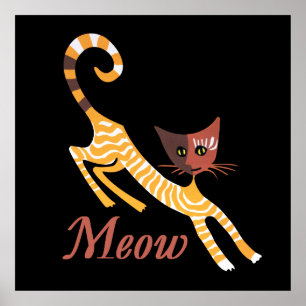 Funny red cat poster