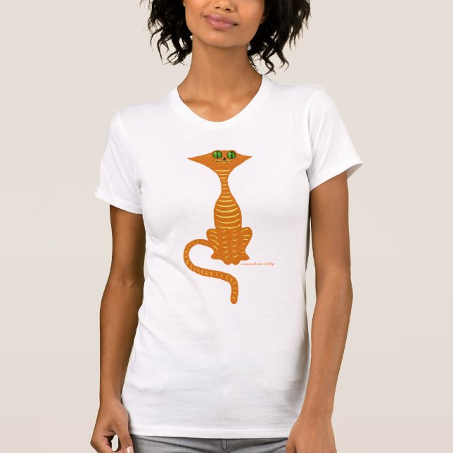 Funny red cat t-shirt design (Front)