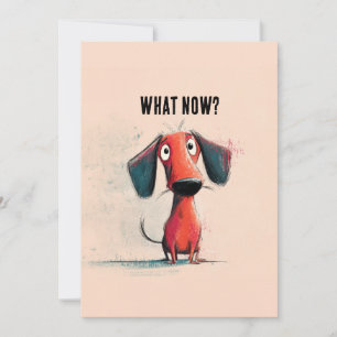 Funny Red Dog – Whimsical Cartoon Pet Art Holiday Card