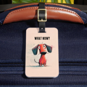 Funny Red Dog – Whimsical Cartoon Pet Art Luggage Tag
