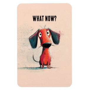 Funny Red Dog – Whimsical Cartoon Pet Art Magnet