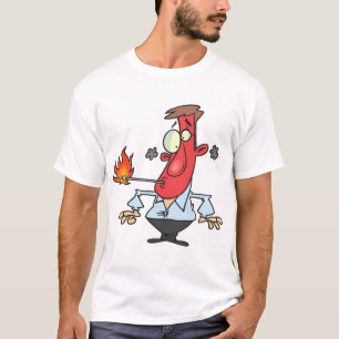 Funny Red Face Man with Thermometer Fever T-Shirt
