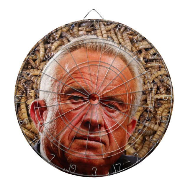 Funny Red-Faced Robert F. Kennedy Jr & Brain Worms Dartboard (Front)