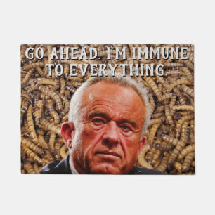 Funny Red-Faced Robert F. Kennedy Jr & Brain Worms Doormat