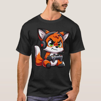 Funny Red Fox Gamer Video T-Shirt
