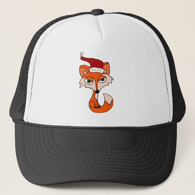 Funny Red Fox in Santa Hat (Front)