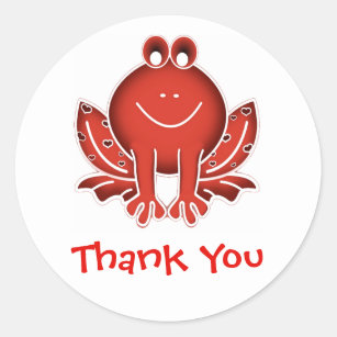 funny red frog - Thank You Classic Round Sticker