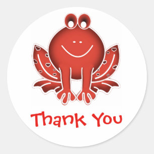 funny red frog - Thank You Classic Round Sticker