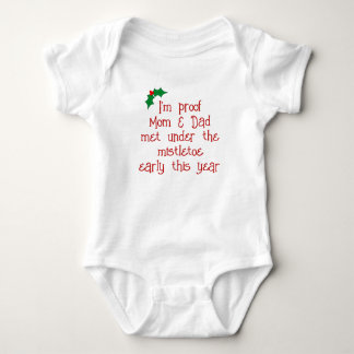 Funny Red & Green Holiday Mistletoe Baby Bodysuit