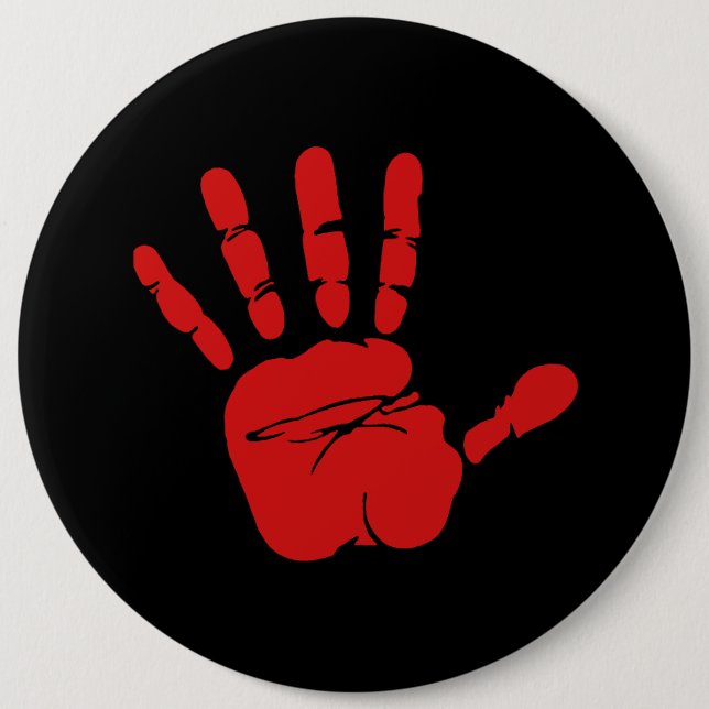 Funny Red Hand 6 Cm Round Badge (Front)