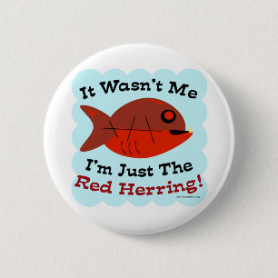 Funny Red Herring Reader Logo 6 Cm Round Badge