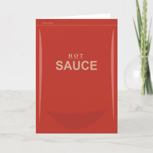 Funny Red Hot Sauce Packet Valentine’s Day Card