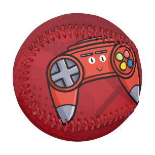 Funny Red Joystick Father's Day Greeting Baseball