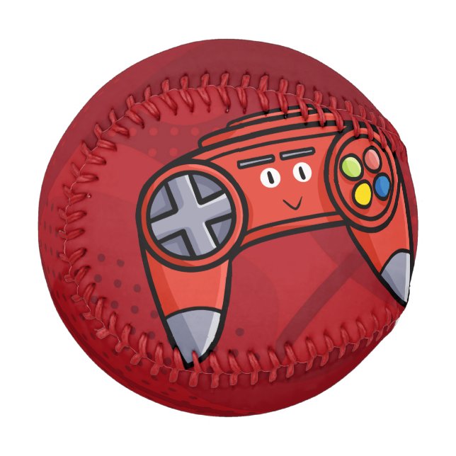 Funny Red Joystick Father's Day Greeting Baseball (Front Left)
