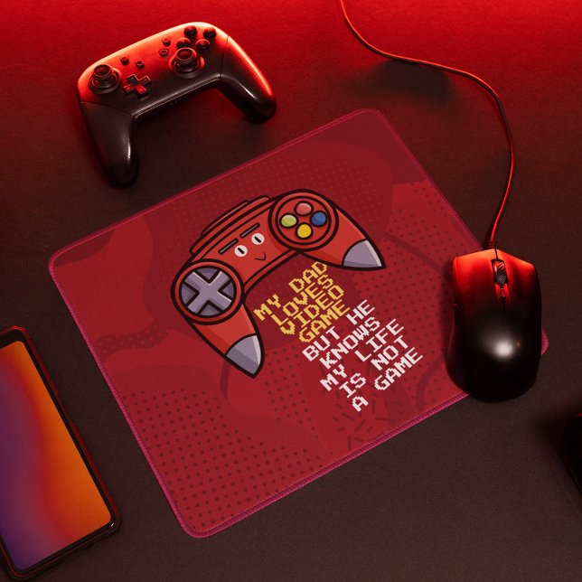 Funny Red Joystick Father's Day Greeting Mouse Mat (Creator Uploaded)