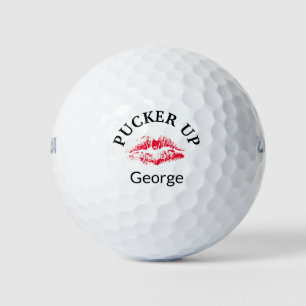 Funny Red Lip Print Kiss Custom Golf Balls