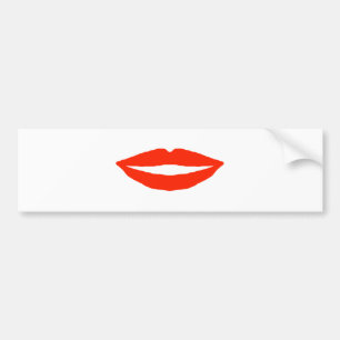 Funny Red Lips Bumper Sticker