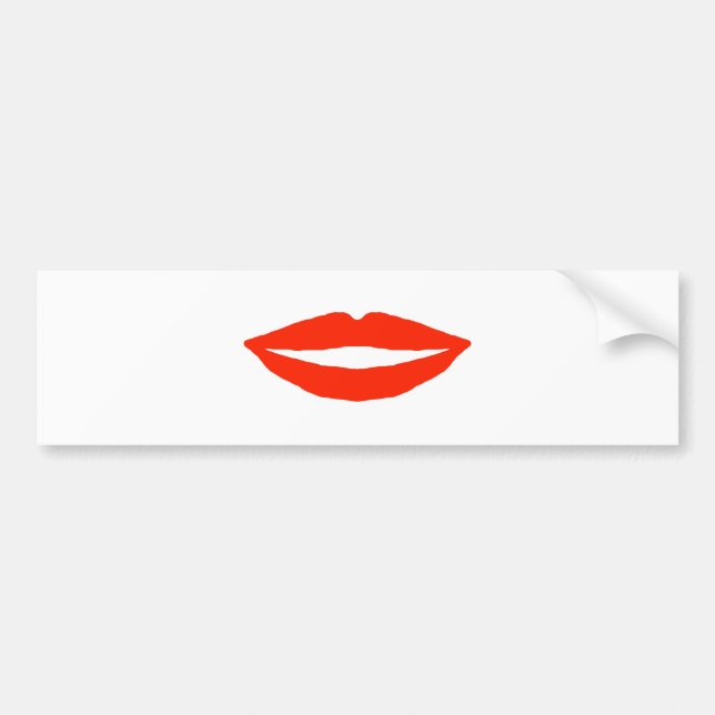 Funny Red Lips Bumper Sticker (Front)