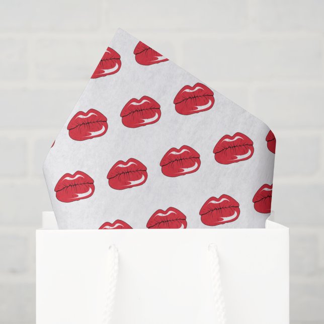 Funny Red Lips  Tissue Paper (Gift Bag)