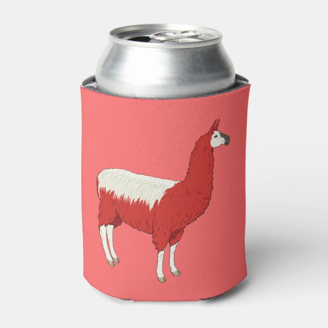 Funny Red Llama Can Cooler (Can Front)