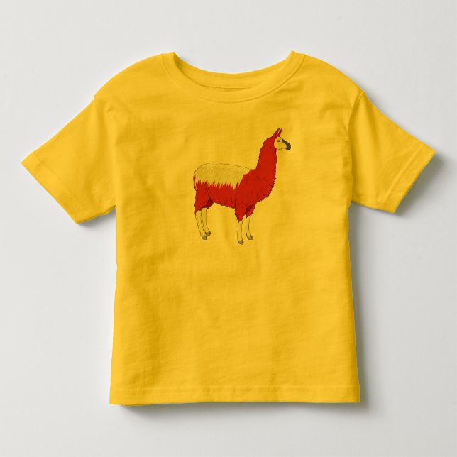 Funny Red Llama Toddler T-Shirt (Front)