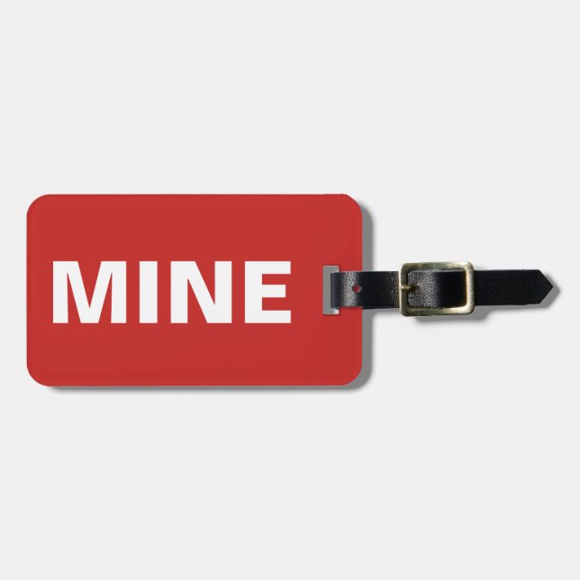 Funny Red Mine Luggage Tag (Front Horizontal)