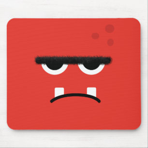 Funny Red Monster Face Mouse Mat