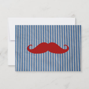 Funny Red Moustache And Blue White Stripes