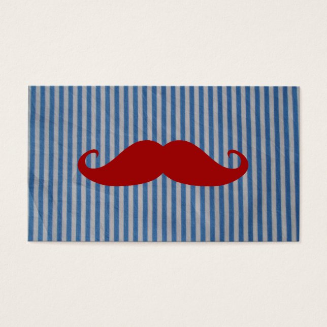 Funny Red Moustache And Blue White Stripes (Front)