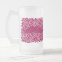 Funny red moustache on leopard print