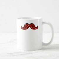 FUNNY RED MUSTACHE PRINTED GLITTER