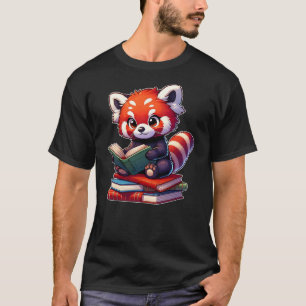 Funny red panda reading Bookworm Book Lovers T-Shirt