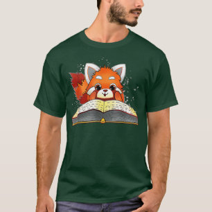 Funny Red Panda Reading T-Shirt