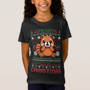 Funny Red Panda Ugly Christmas Lights Sweater