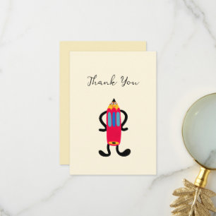 Funny red pencil thank you card