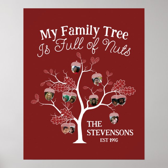 Funny Red Picture Family Tree is Full of Nuts   Poster (Front)