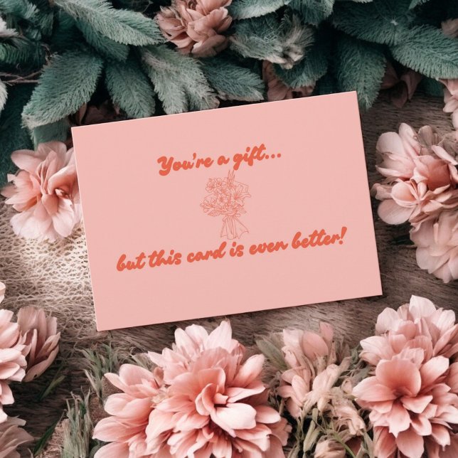 Funny Red & Pink Holiday Typography Gift Card  (Creator Uploaded)