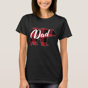 Funny Red Plaid Buffalo Bear Apparel, Dad Pajama T-Shirt