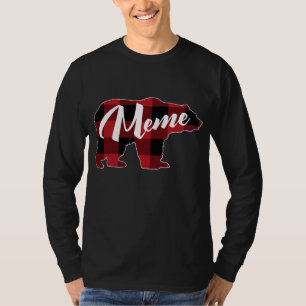 Funny Red Plaid Buffalo Bear Apparel, Fun Meme Paj T-Shirt