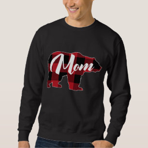Funny Red Plaid Buffalo Bear Apparel, Fun Mum Paja Sweatshirt
