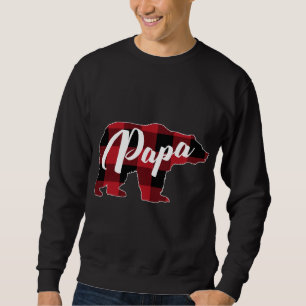 Funny Red Plaid Buffalo Bear Apparel, Papa Pajama Sweatshirt