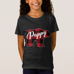Funny Red Plaid Buffalo Bear Apparel, Pappy Pajama T-Shirt