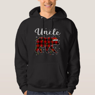 Funny Red Plaid Christmas Lights Uncle Bear Xmas P Hoodie