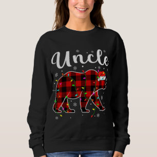 Funny Red Plaid Christmas Lights Uncle Bear Xmas P Sweatshirt