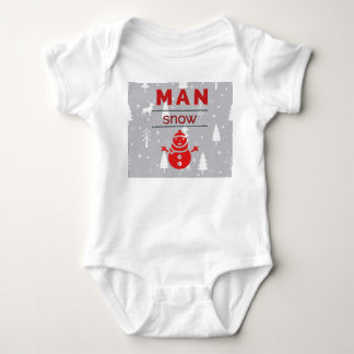 Funny red snowman baby bodysuit