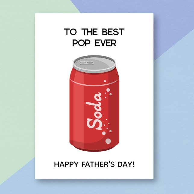 Funny Red Soda Pop Pun Father's Day Card (Creator Uploaded)